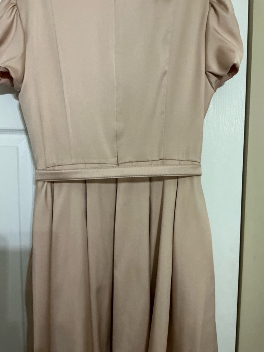 Gal Meets Glam Blush Pink Belted Peter Pan Collar Midi Dress - Picture 4 of 6